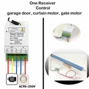 433MHz Rf Universal Remote Control 10A Relay Controller AC 220V 2CH Receiver and Transmitter for AC Motor Light Garage Gate Door