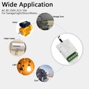 433MHz Rf Universal Remote Control 10A Relay Controller AC 220V 2CH Receiver and Transmitter for AC Motor Light Garage Gate Door