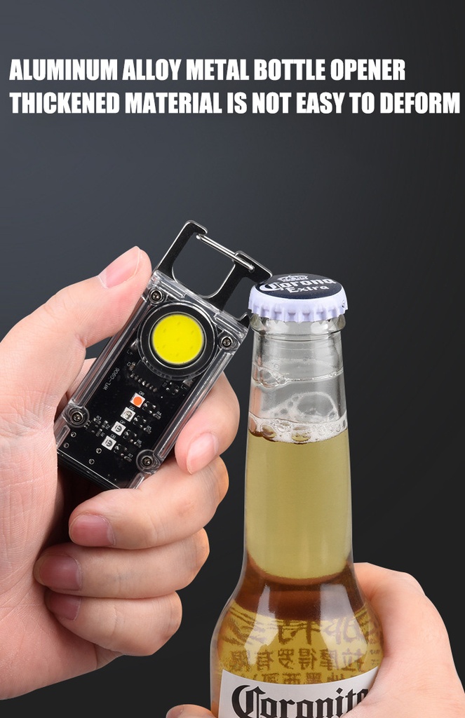 Keychain Flashlight Mini Usb Rechargeable Outdoor Waterproof Led Light Magnet Bottle Opener Camping Cob Light Emergency Lamp