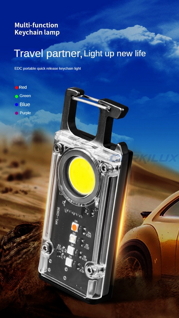 Keychain Flashlight Mini Usb Rechargeable Outdoor Waterproof Led Light Magnet Bottle Opener Camping Cob Light Emergency Lamp