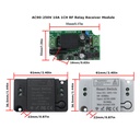 433MHz Universal Wireless RF Remote Control Fan Lamp Light Switch 10A Relay Output RF AC 220V 1CH Receiver Module Transmitter