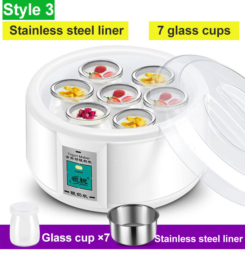 1.5L Yogurt Maker with 7 Glass Ferment Jars Automatic Yogurt Machine Household DIY Automatic Yogurt Tools Kitchen Appliance 220V 1.5L Yogurt Maker with 7 Glass Ferment Jars Automatic Yogurt Machine Household DIY Automatic Yogurt Tools Kitchen Appliance 2
