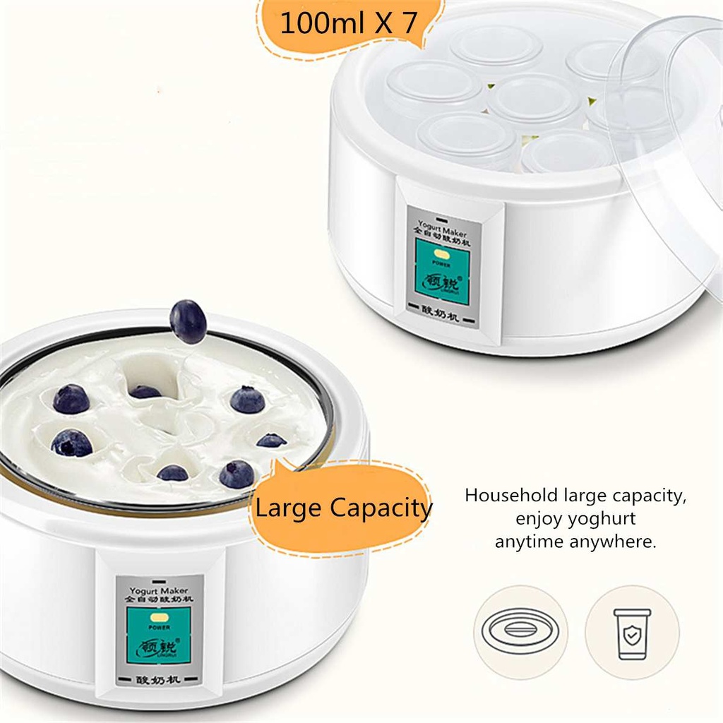 1.5L Yogurt Maker with 7 Glass Ferment Jars Automatic Yogurt Machine Household DIY Automatic Yogurt Tools Kitchen Appliance 220V 1.5L Yogurt Maker with 7 Glass Ferment Jars Automatic Yogurt Machine Household DIY Automatic Yogurt Tools Kitchen Appliance 2
