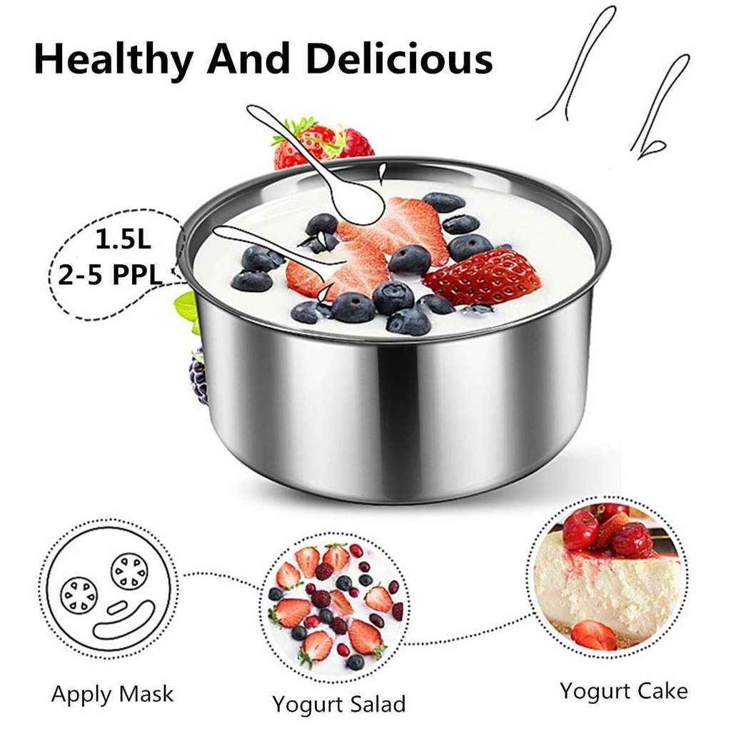 1.5L Yogurt Maker with 7 Glass Ferment Jars Automatic Yogurt Machine Household DIY Automatic Yogurt Tools Kitchen Appliance 220V 1.5L Yogurt Maker with 7 Glass Ferment Jars Automatic Yogurt Machine Household DIY Automatic Yogurt Tools Kitchen Appliance 2