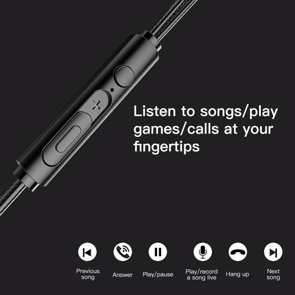 S2000 3.5mm Wired Headset Stereo Earbud Headphones With Mic