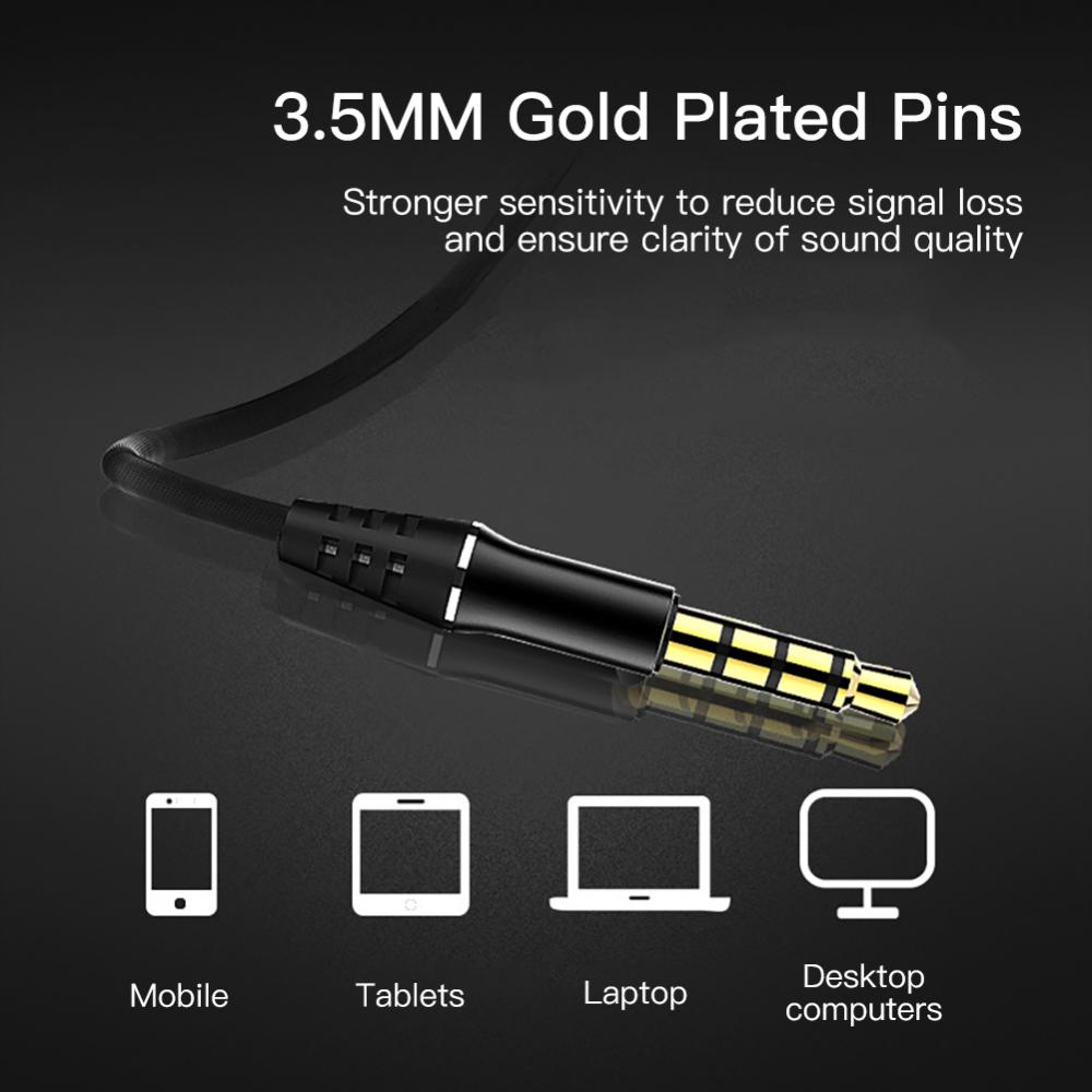 S2000 3.5mm Wired Headset Stereo Earbud Headphones With Mic