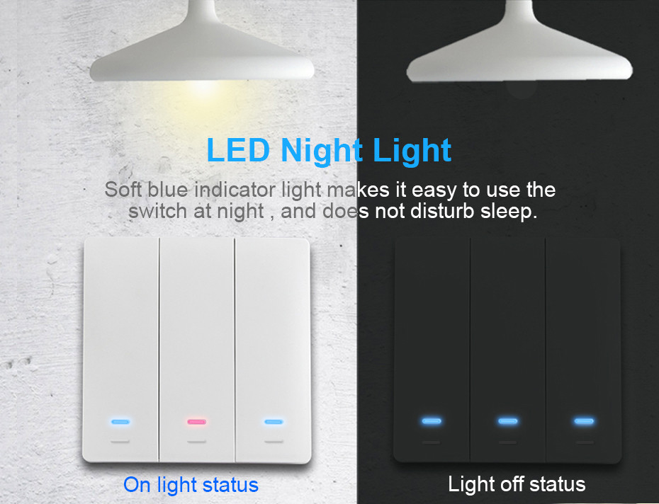 Tuya APP Three-way 10A WiFi smart rocker key switch smart WiFi wall key switch