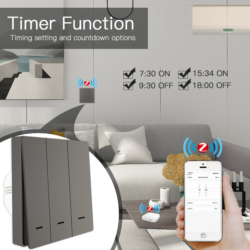 Tuya APP Three-way 10A WiFi smart rocker key switch smart WiFi wall key switch