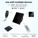 Tuya WiFi Wall Touch Switch ,RF 433MHz,Tempered Crystal Glass Panel,3 Way Support Alexa Light Switch