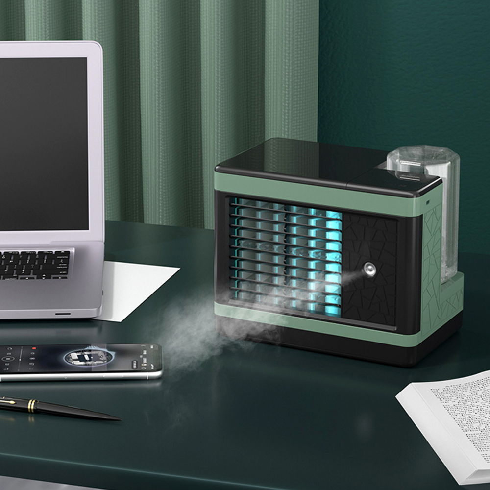 Mini air cooler office desktop portable humidification spray air cooler home office air cooling fan