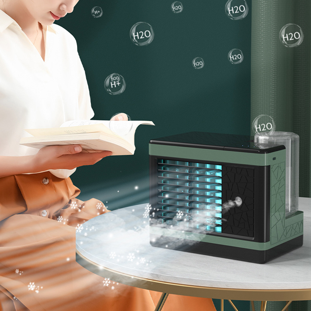 Mini air cooler office desktop portable humidification spray air cooler home office air cooling fan