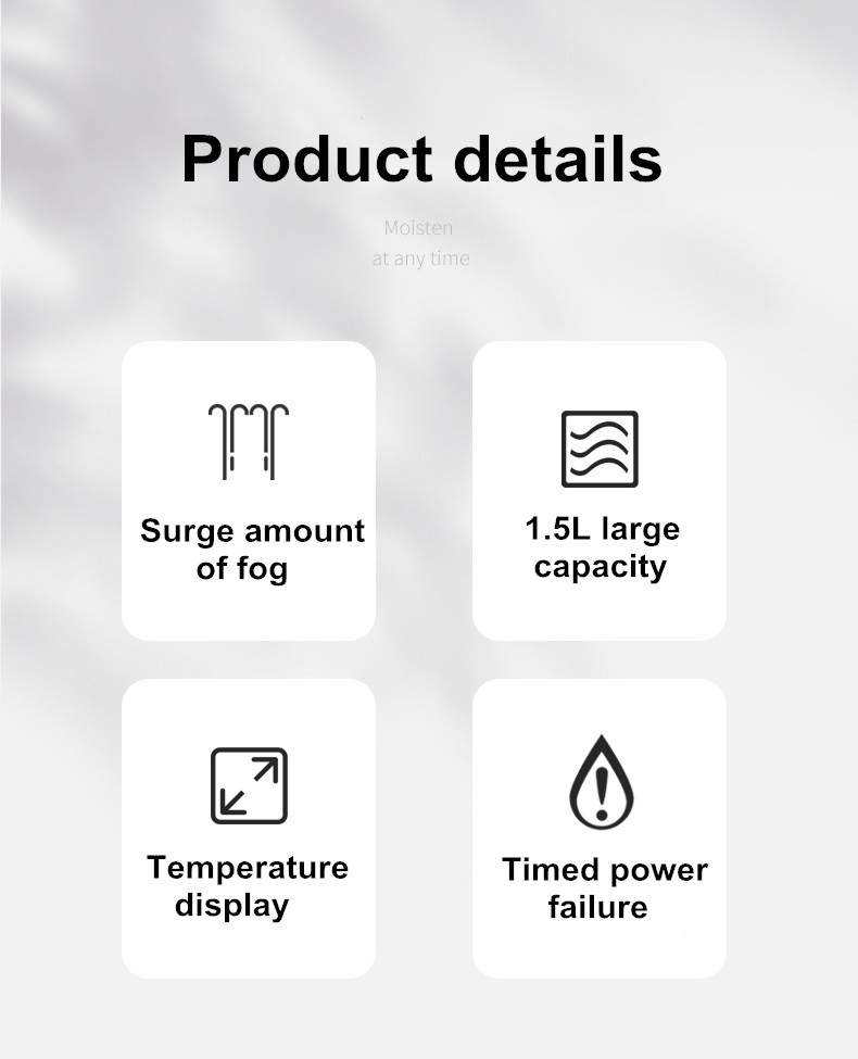 1500ML Electric Humidifier Aroma Air Diffuser Ultra-quiet USB Large Capacity Fogger Humidifiers With Humidity Display