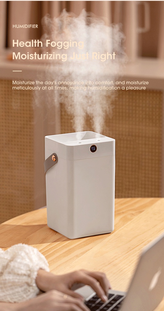 Air Humidifier Dual Spray Digital Display 3L Home Mute Diffuser Humidifier Usb Aromatherapy Office Bedroom Spray Atomizer