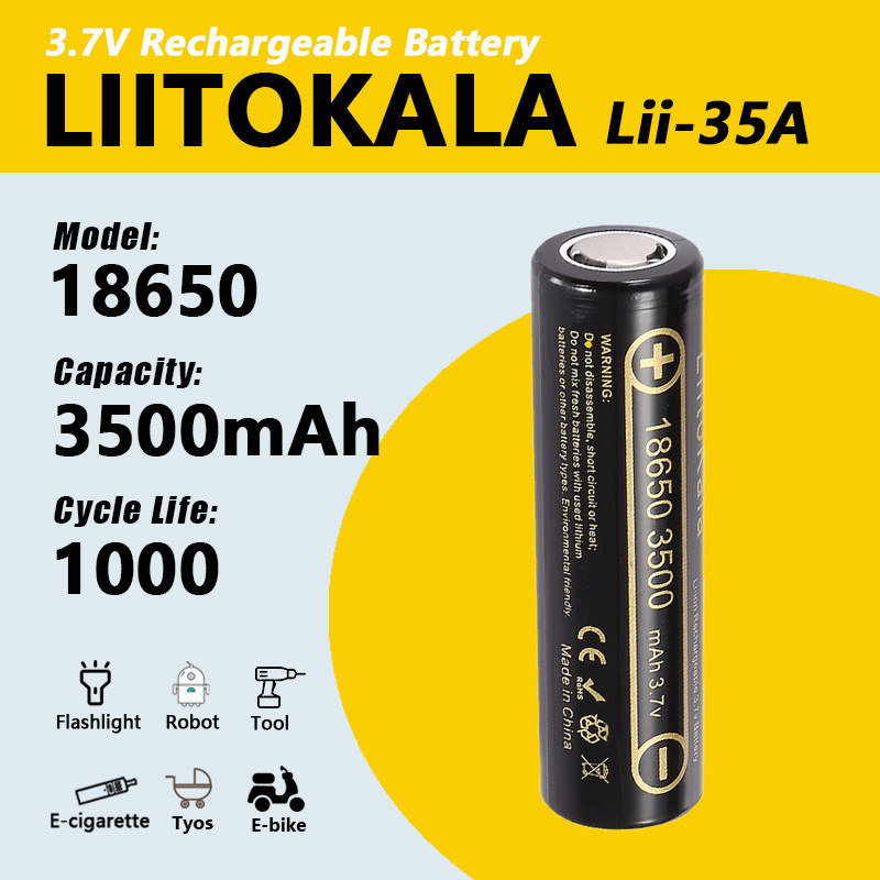 LiitoKala lii-35A 3500mAh rechargeable lithium battery
