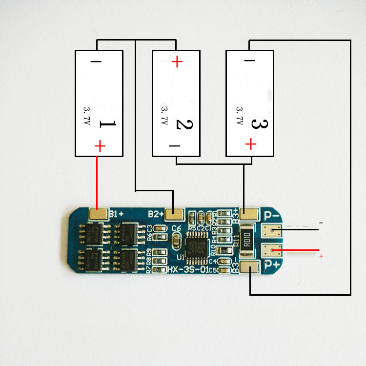 3S 10A 12V Lithium Battery Charger Protection Board Module for 3pcs 18650 Li-ion Battery Cell Charging BMS 11.1V 12.6V