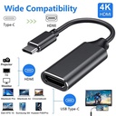 Type C to HDMI-compatible Cable Ultra HD 4k USB 3.1 HDTV Cable Adapter Converter
