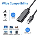 Type C to HDMI-compatible Cable Ultra HD 4k USB 3.1 HDTV Cable Adapter Converter