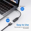 Type C to HDMI-compatible Cable Ultra HD 4k USB 3.1 HDTV Cable Adapter Converter