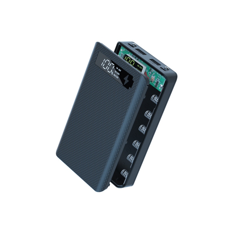 QC 3.0 Quick Charge Version Detachable 6*18650 Power Bank Case Dual USB Mobile Phone Charge PD DIY Shell 18650 Battery Holder