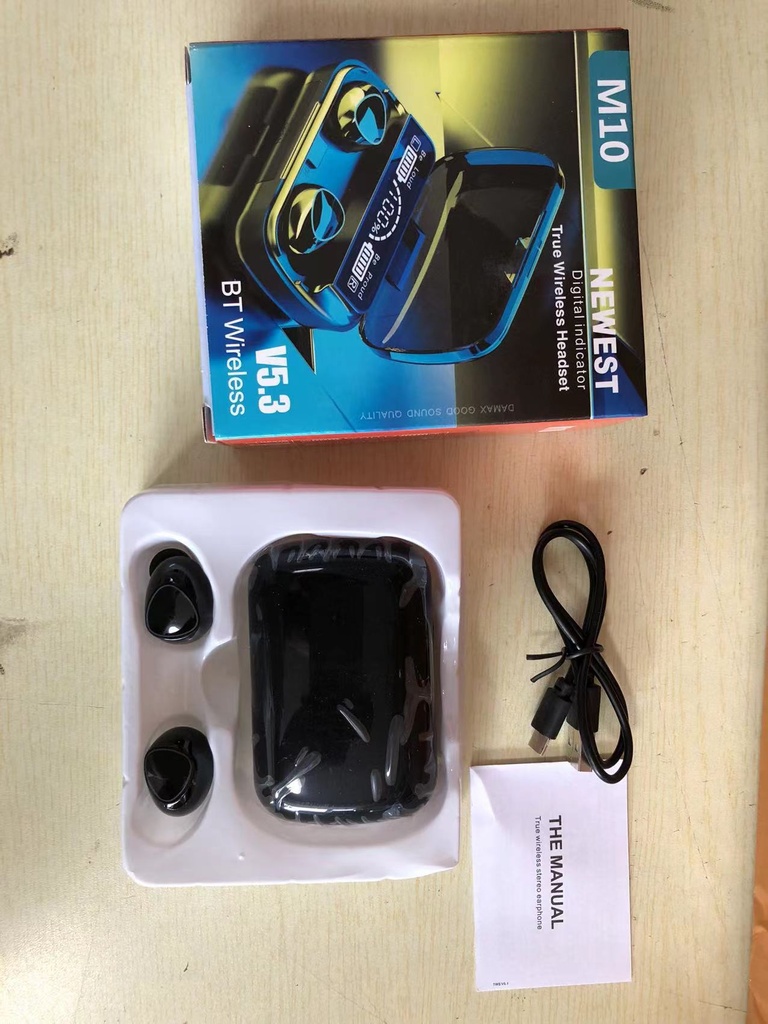 M10 Wireless Bluetooth Earphones Headphones Outdoor Sports Headset With Charging Bin Display Touch Control Earbuds