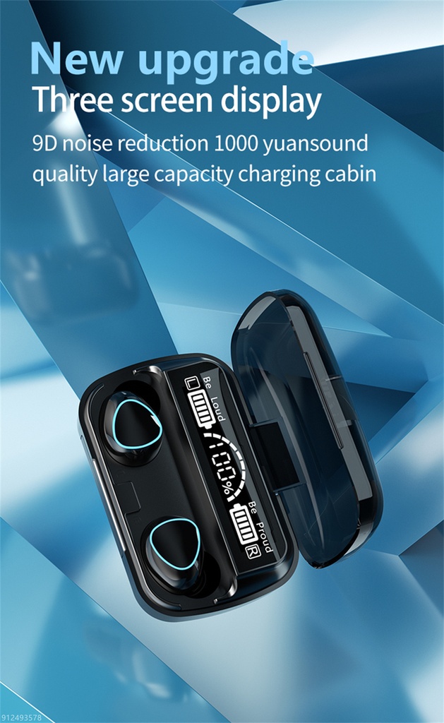M10 Wireless Bluetooth Earphones Headphones Outdoor Sports Headset With Charging Bin Display Touch Control Earbuds