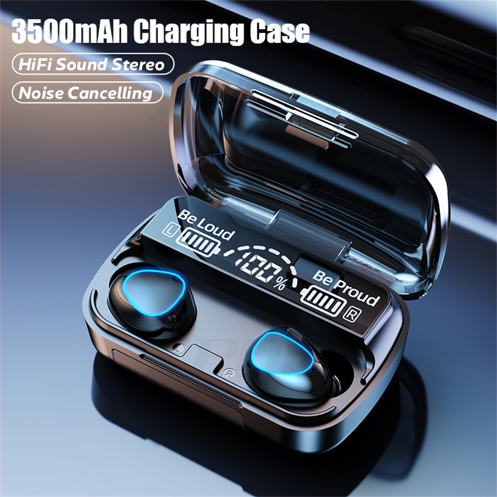 M10 Wireless Bluetooth Earphones Headphones Outdoor Sports Headset With Charging Bin Display Touch Control Earbuds