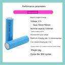 Flat head 3.7v 18650 rechargeable lithium battery