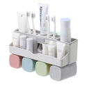 Toothbrush holder bathroom rack no punching wall-mounted bathroom wash set automatic toothpaste squeezer mouthwash cup