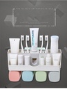 Toothbrush holder bathroom rack no punching wall-mounted bathroom wash set automatic toothpaste squeezer mouthwash cup