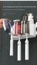 Toothbrush Holder Wall Set Toothbrush Cup Mouthwash Cup Toothpaste Squeezer