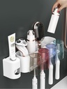 Toothbrush Holder Wall Set Toothbrush Cup Mouthwash Cup Toothpaste Squeezer