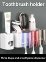 Toothbrush Holder Wall Set Toothbrush Cup Mouthwash Cup Toothpaste Squeezer