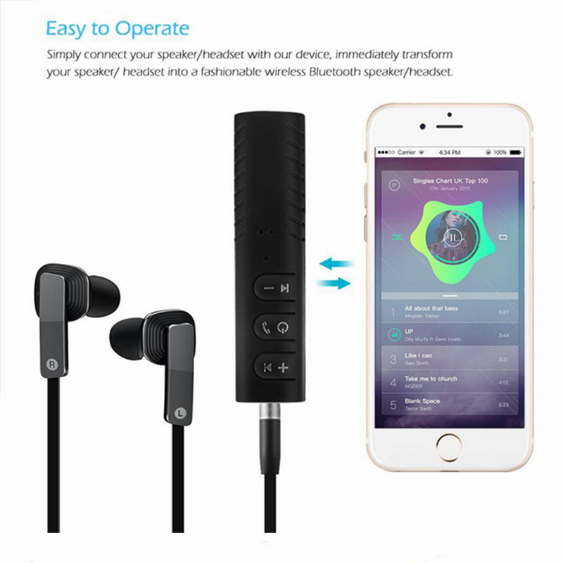 Wireless Bluetooth V3.0 Receiver Adapter 3.5mm Jack For Car Music Audio Aux A2dp Headphone Reciever Handsfree