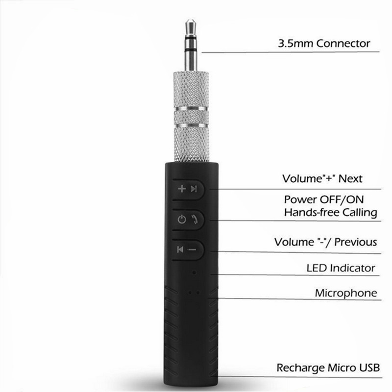 Wireless Bluetooth V3.0 Receiver Adapter 3.5mm Jack For Car Music Audio Aux A2dp Headphone Reciever Handsfree