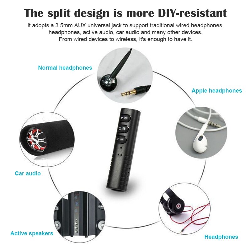Wireless Bluetooth V3.0 Receiver Adapter 3.5mm Jack For Car Music Audio Aux A2dp Headphone Reciever Handsfree