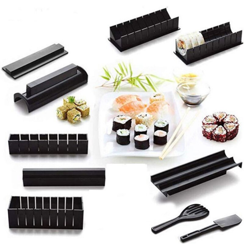 Sushi Making Kit Japanese Rice Ball Cake Roll Mold DIY Home Sushi Making Tool Multifunctional Plastic Kitchen Sushi Maker Tool
