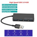 Four-port ultra-thin USB 3.0 hub splitter USB computer docking station hub expander