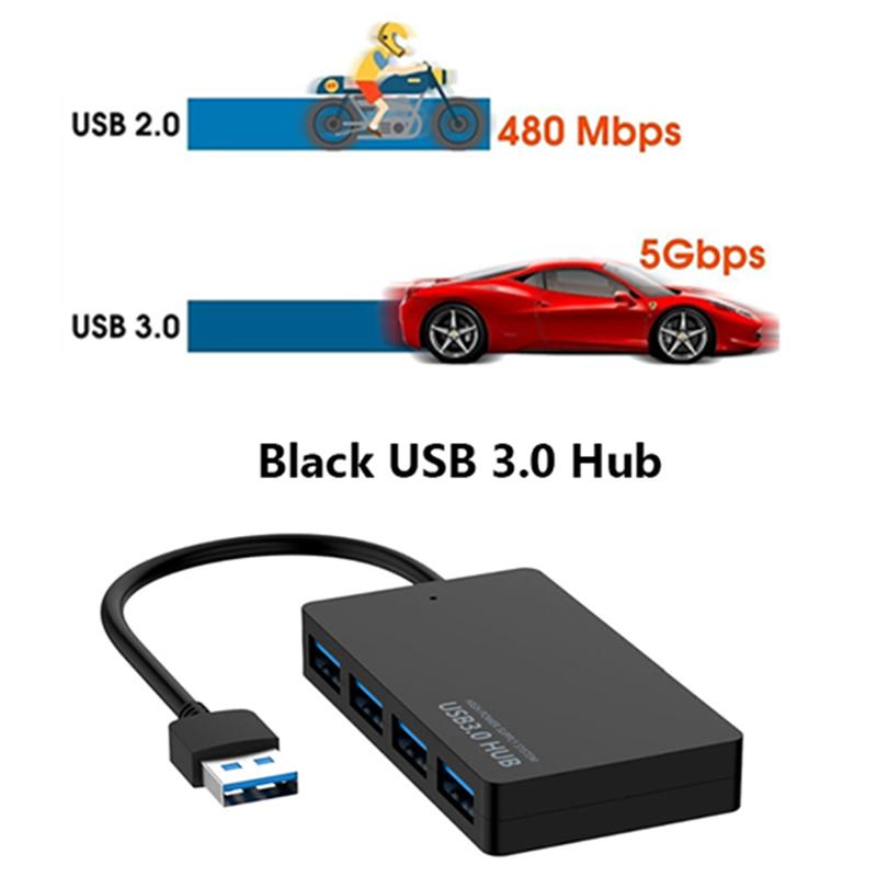Four-port ultra-thin USB 3.0 hub splitter USB computer docking station hub expander