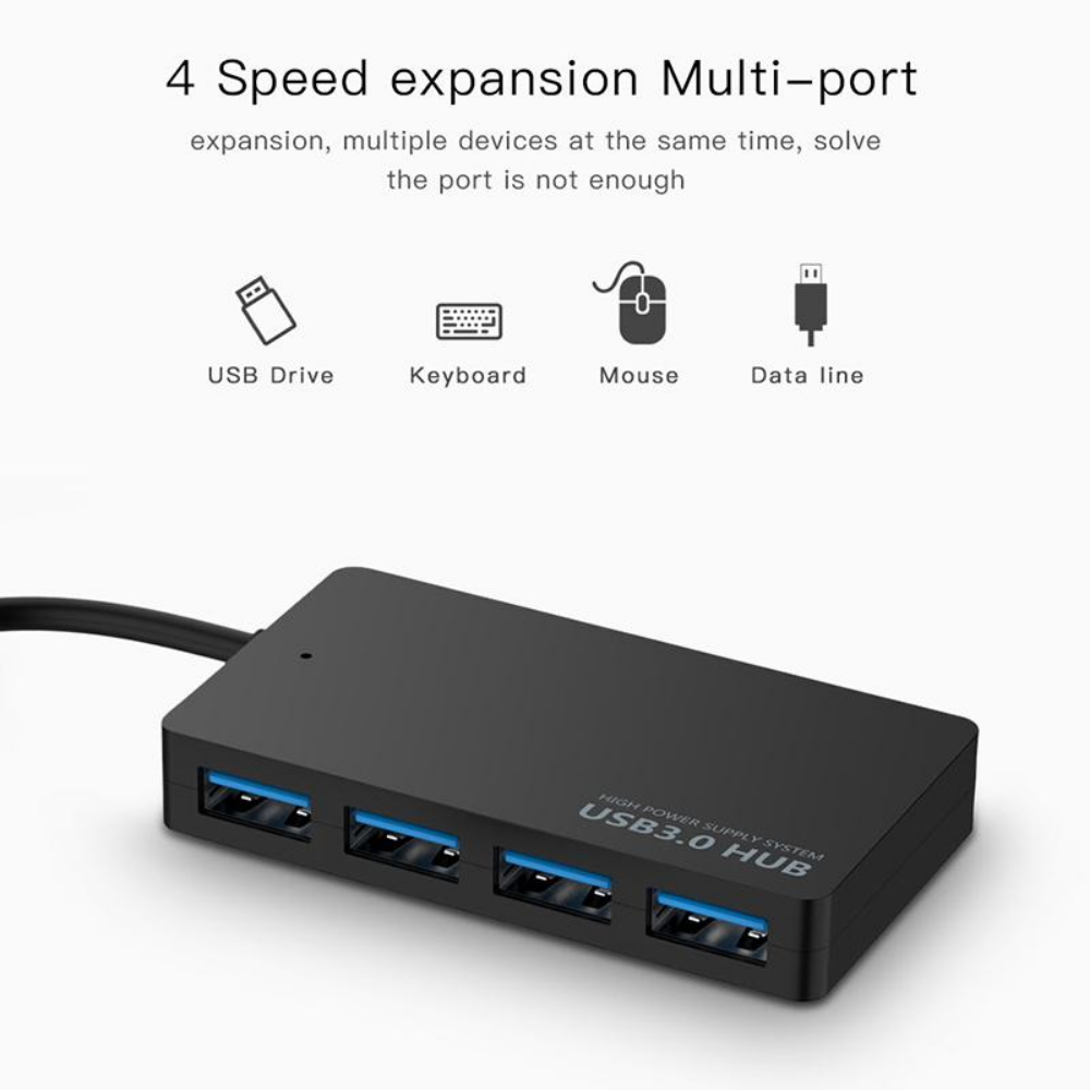 Four-port ultra-thin USB 3.0 hub splitter USB computer docking station hub expander