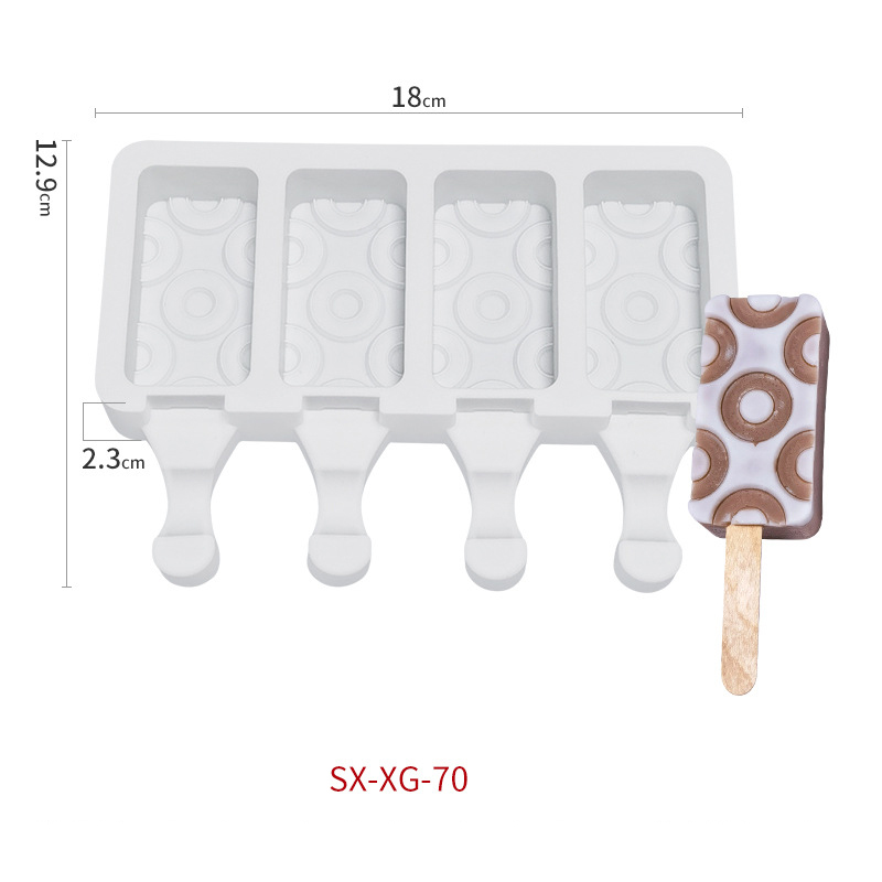 Silicone Ice Cream Mold Geometry Pattern Silicone Popsicle Molds DIY Ice Cream Mould Ice Pop Maker Mould Summer Ice Tray