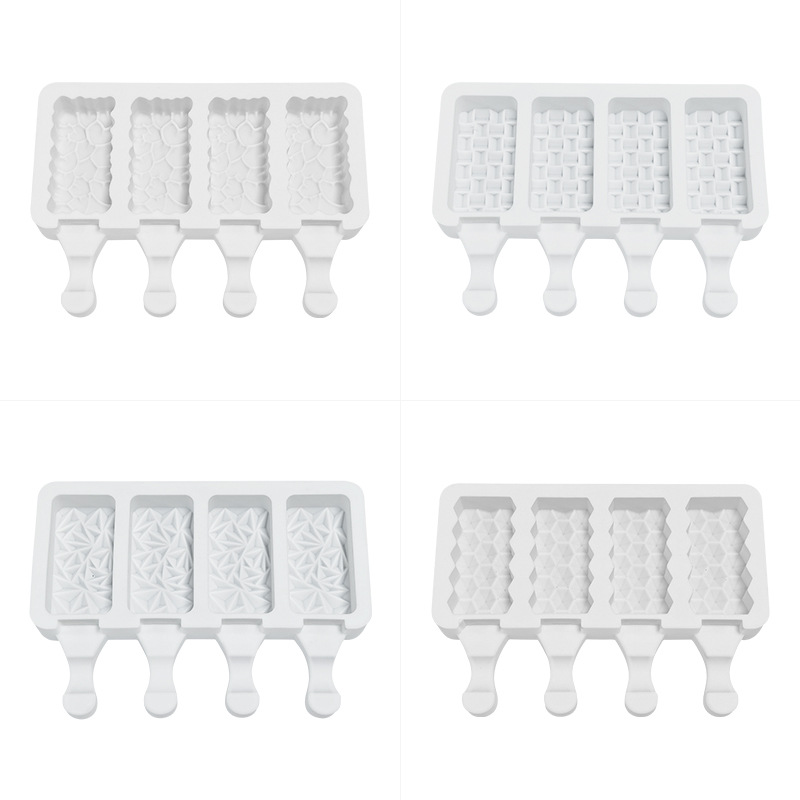 Silicone Ice Cream Mold Geometry Pattern Silicone Popsicle Molds DIY Ice Cream Mould Ice Pop Maker Mould Summer Ice Tray