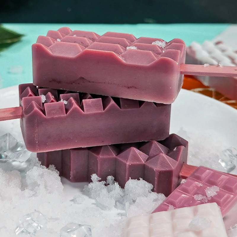 Silicone Ice Cream Mold Geometry Pattern Silicone Popsicle Molds DIY Ice Cream Mould Ice Pop Maker Mould Summer Ice Tray