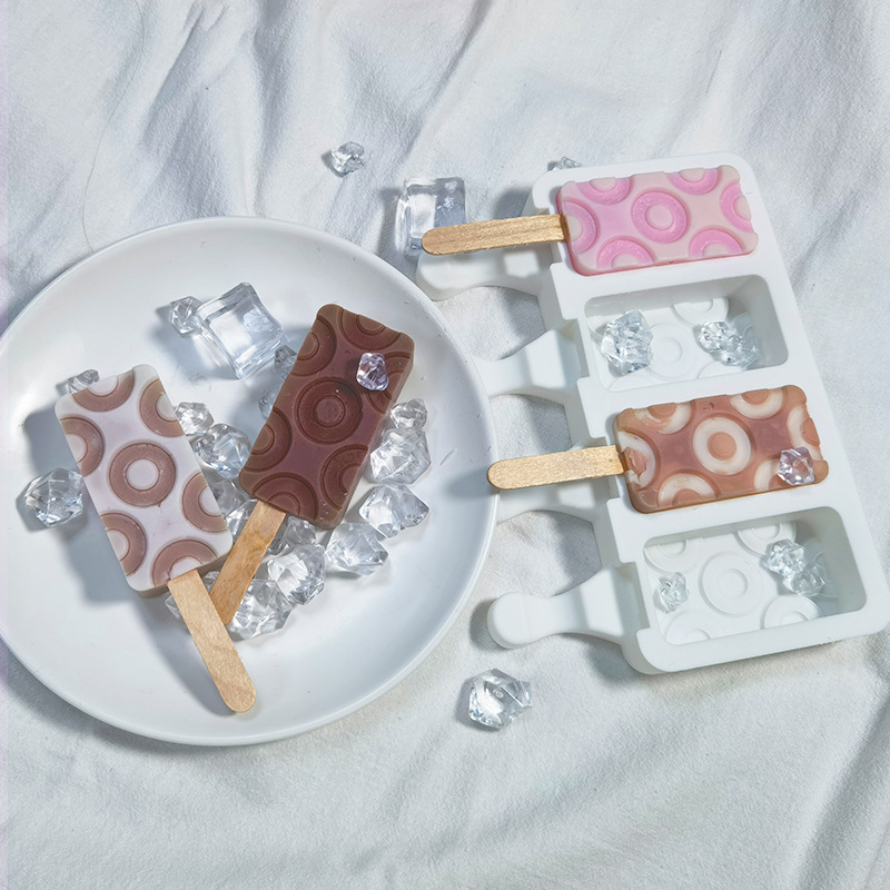 Silicone Ice Cream Mold Geometry Pattern Silicone Popsicle Molds DIY Ice Cream Mould Ice Pop Maker Mould Summer Ice Tray
