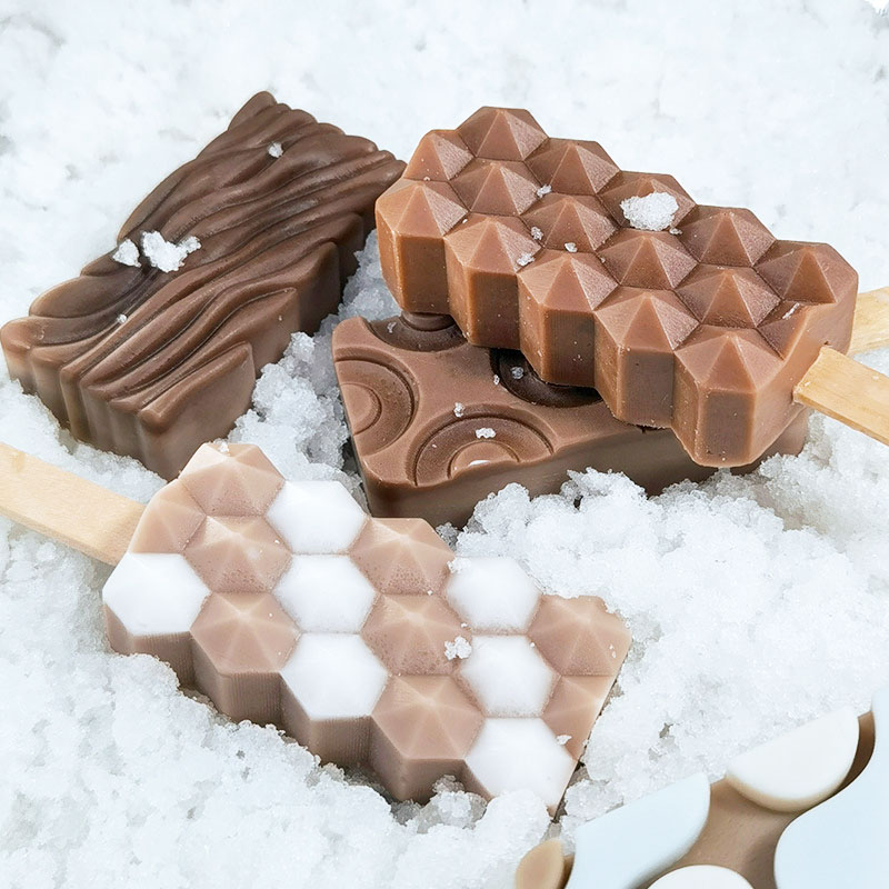 Silicone Ice Cream Mold Geometry Pattern Silicone Popsicle Molds DIY Ice Cream Mould Ice Pop Maker Mould Summer Ice Tray