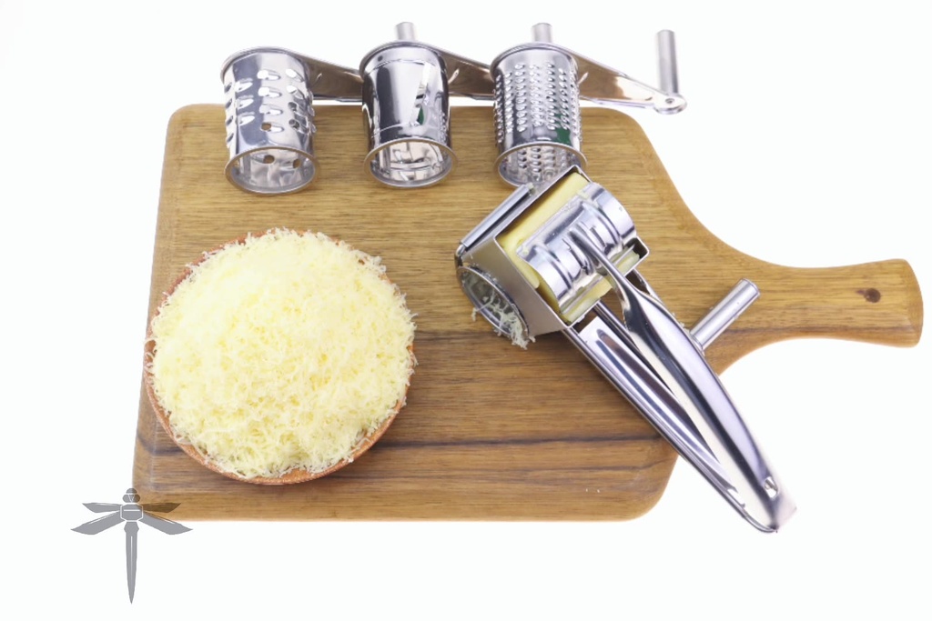 Rotary Cheese Grater Cheese Cutter Slicer Shredder with 4 Interchanging Rotary Sharp Cylinders Stainless Steel Drum Slicer