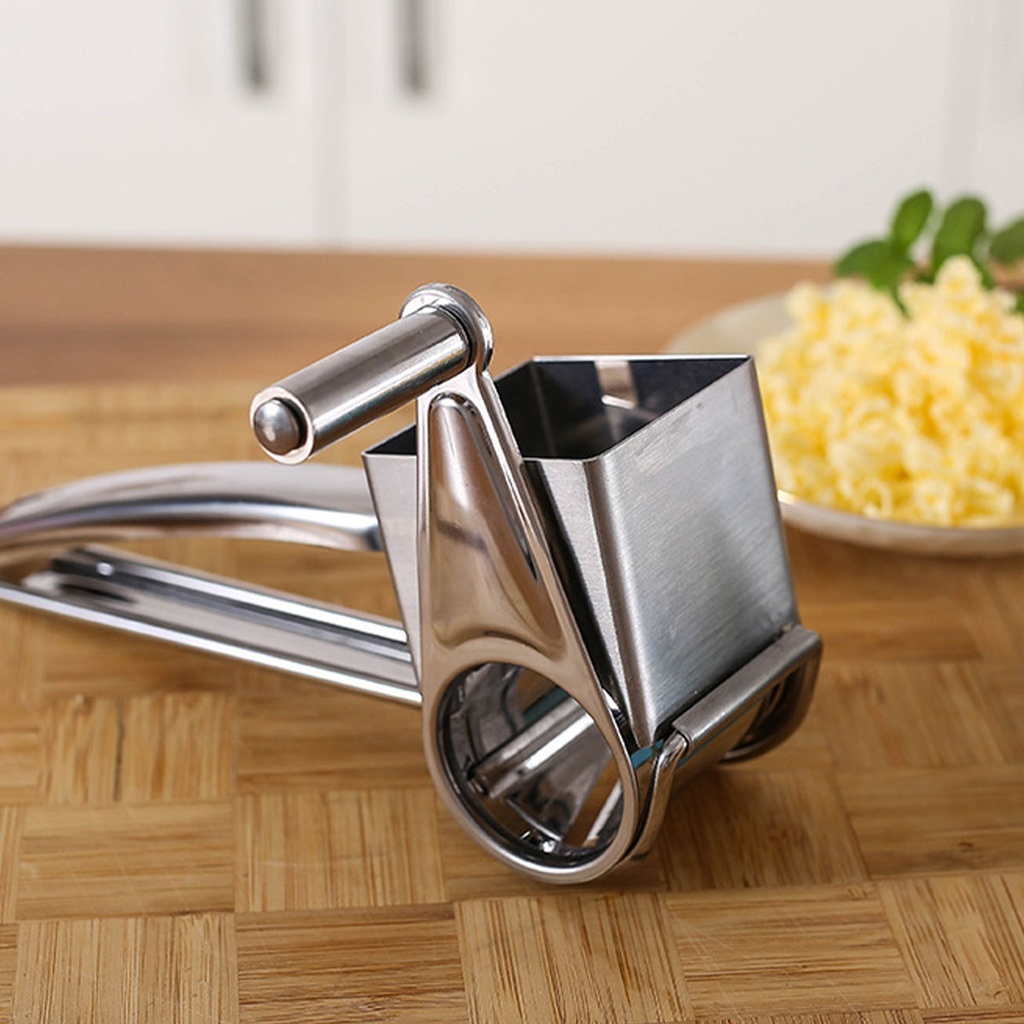 Rotary Cheese Grater Cheese Cutter Slicer Shredder with 4 Interchanging Rotary Sharp Cylinders Stainless Steel Drum Slicer