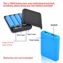 DIY Power Bank Charger Shell Charging Case Mini Solderless Power Supply Housing 3.7V 4 Slots 18650 Battery Box Case (without battery)