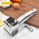 Rotary Cheese Grater Cheese Cutter Slicer Shredder with 4 Interchanging Rotary Sharp Cylinders Stainless Steel Drum Slicer
