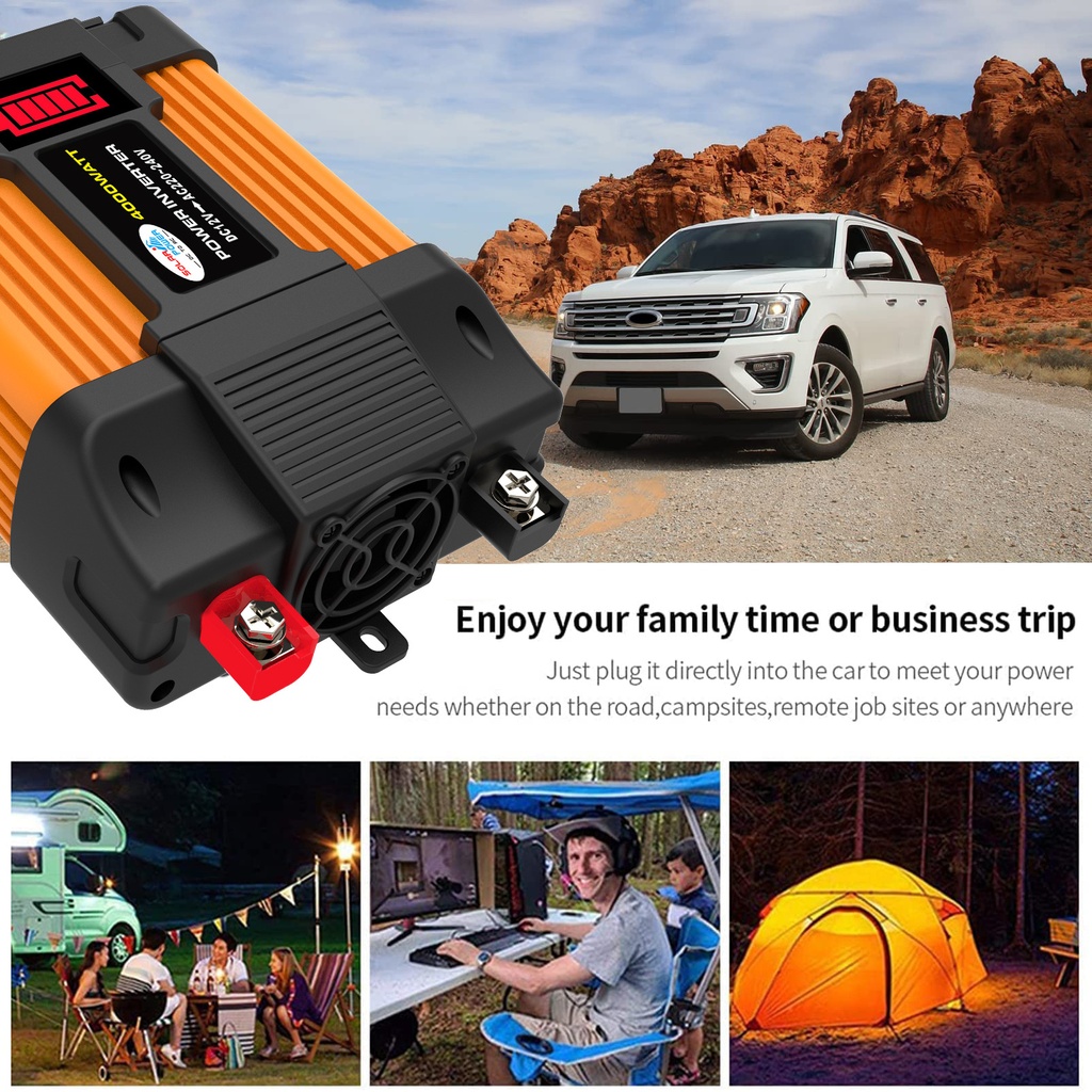 300W Car Power Inverter Modified Sine Wave Dual USB DC 12V to AC 220V Voltage Transformer Power Inverter Converter Adapter