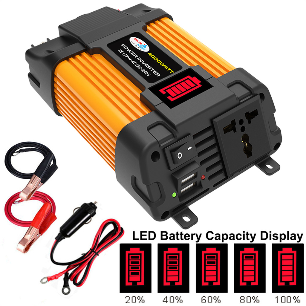 300W Car Power Inverter Modified Sine Wave Dual USB DC 12V to AC 220V Voltage Transformer Power Inverter Converter Adapter